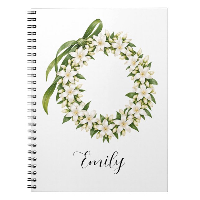 Elegant Pikake Lei Notebook (Front)