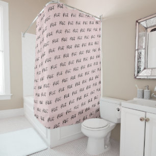 Elegant Pilot Brush Script Typography Shower Curtain