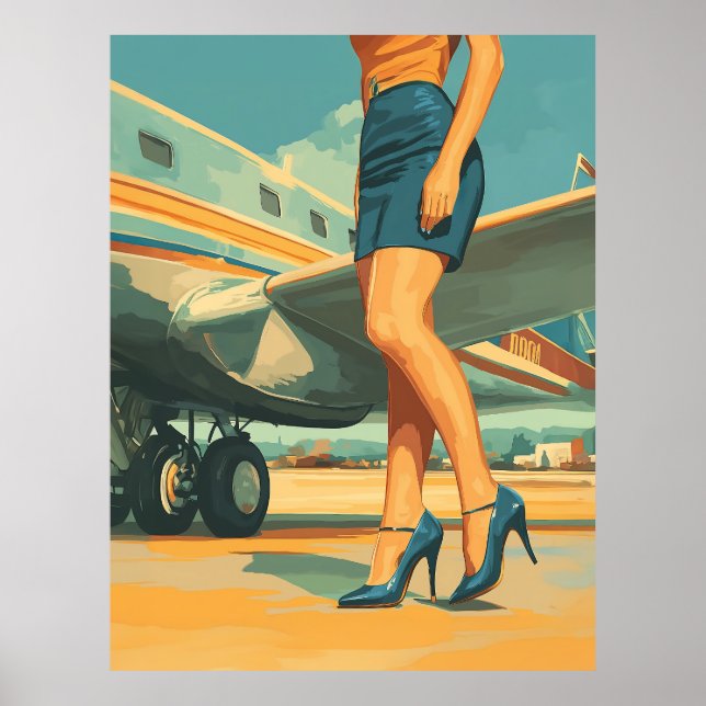 Elegant Pilot by the Jet Poster (Front)