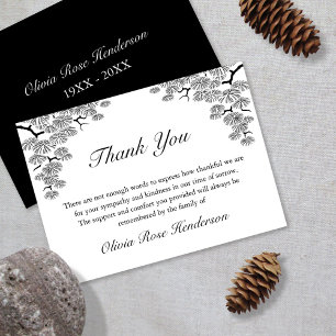 Elegant Pine Branch Bereavement Funeral Thank You