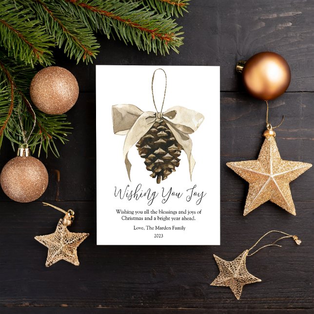 Elegant Pine Christmas Flat  Holiday Card (Creator Uploaded)