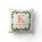 Elegant Pine Monogram Holiday Throw Pillow