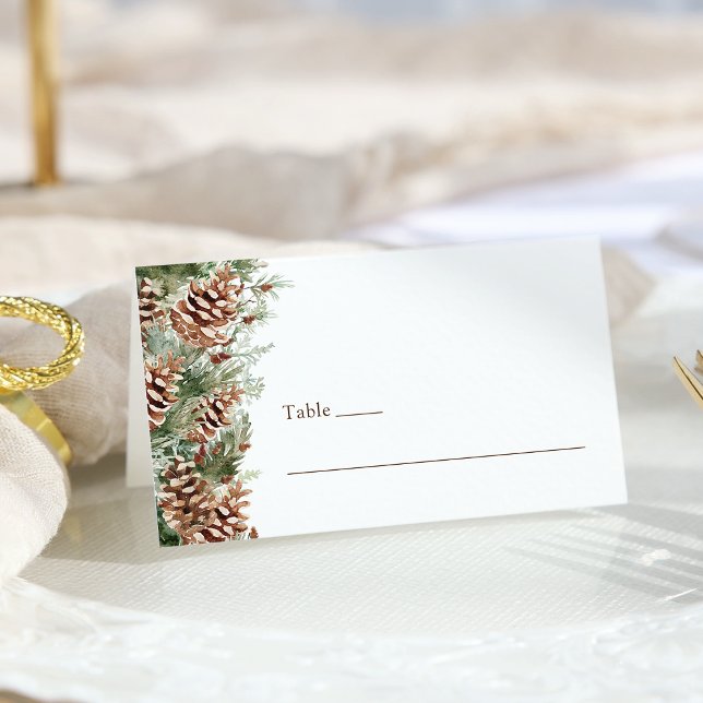 Elegant Pine Place Card (Elegant Pinecone Greenery Table Place Card by Painted Paperie
)