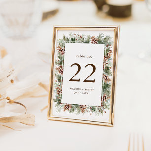 Elegant Pine Table Number