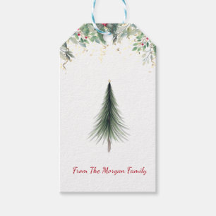 Elegant,Pine Tree Branches,Confetti Gift Tags