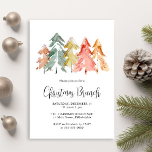 Elegant Pine Tree Christmas Brunch Invitation