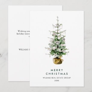 Elegant Pine Tree Christmas Corporate Greeting Holiday Card