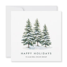 Elegant Pine Tree Christmas Corporate Greeting