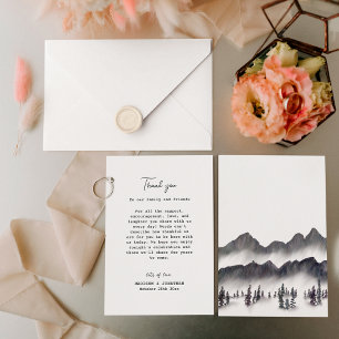 Elegant Pine Tree Mountain Tree Simple Wedding Thank You Card