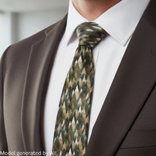 Elegant Pine Tree Pattern   Rustic Forest Tie