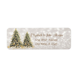 Elegant,Pine Trees ,Glittery Bokeh