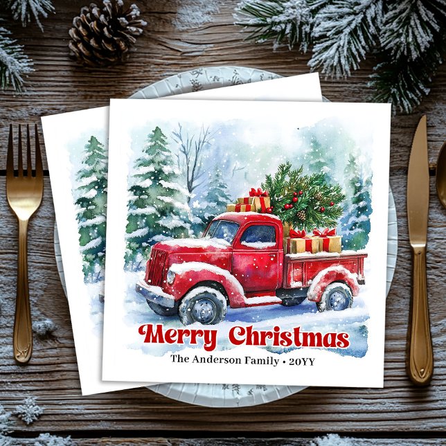 Elegant Pine Wreath Red Green Plaid Napkins (Bring festive charm to your holiday table with these beautifully designed Christmas napkins featurin)