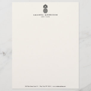 Elegant Pineapple Luxury Boutique Black/Ivory Letterhead