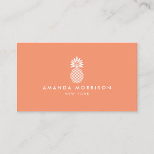 Elegant Pineapple Luxury Boutique Coral Business Card