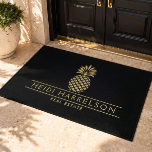 Elegant Pineapple Realtor Luxury Real Estate Doormat