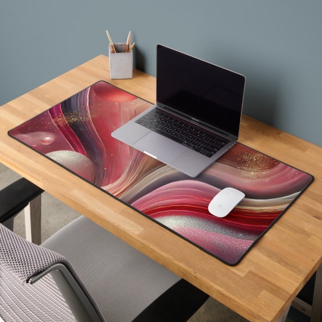 Elegant Pink Abstract Desk Mat (Office 2)