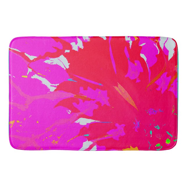 Elegant Pink Abstract Pattern Bath Mat (Front)