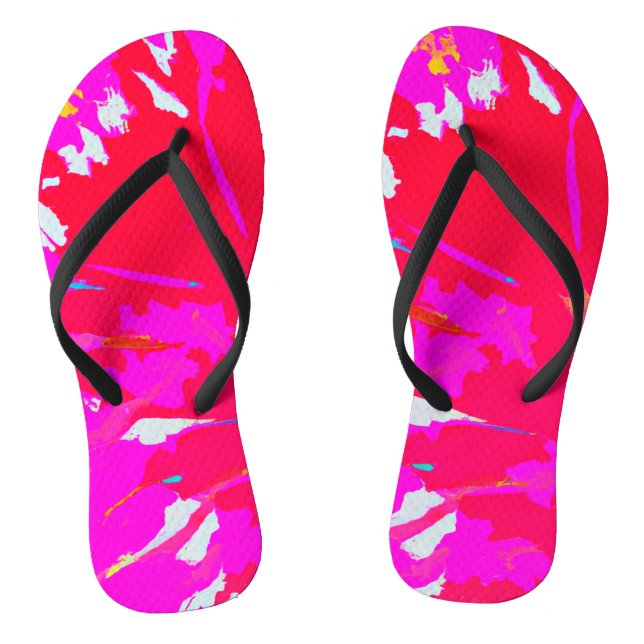 Elegant Pink Abstract Pattern Jandals (Footbed)