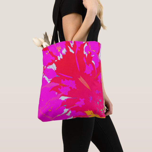 Elegant Pink Abstract Pattern Tote Bag (Close Up)