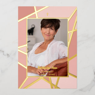 Elegant Pink Abstract Photo Memorial Funeral