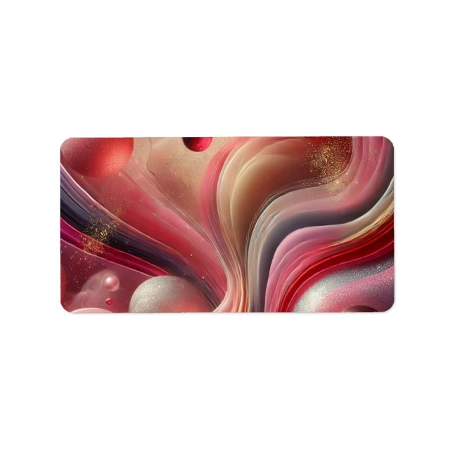 Elegant Pink Abstract Return Address Label (Front)