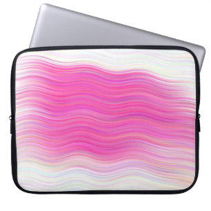 Elegant Pink Abstract Waves Laptop Sleeve
