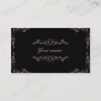 Elegant pink and black business card