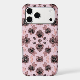 Elegant pink and black lace in vintage style,