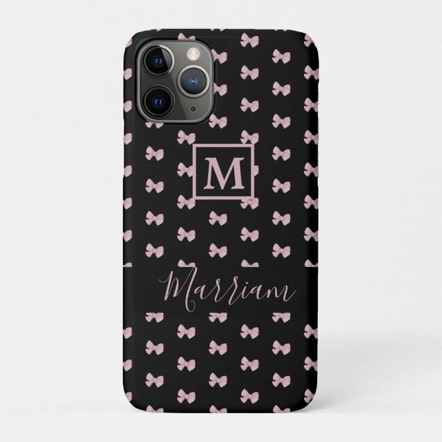 Elegant Pink and Black Personalised   Case-Mate iPhone Case (Back)