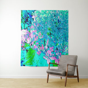 Elegant Pink and Blue Limelight Hydrangea Tapestry