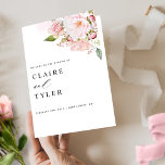 Elegant Pink and Blush Floral Wedding Program<br><div class="desc">Welcome your guest to your wedding ceremony with this elegant featuring delicate watercolor floral details and modern handwritten calligraphy elements. Modern, simple, and graceful design with the ability to personalise text on all sides. Floral in a beautiful blend of pink, blush, and rose gold hues and dainty rose gold faux...</div>