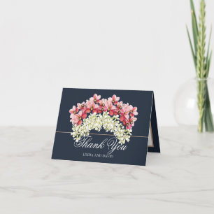 Elegant Pink and Cream Orchid Garlands Thank You Card