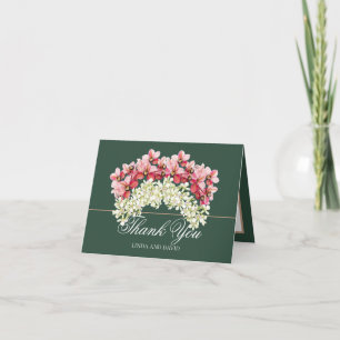 Elegant Pink and Cream Orchid Garlands Thank You Card