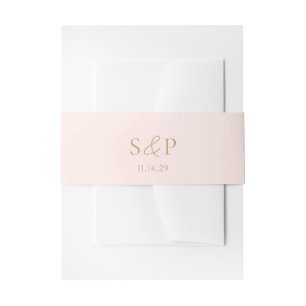 Elegant Pink and Gold Classic Wedding Invitation Belly Band