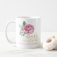 Elegant Pink and Gold Floral Baby in Bloom Shower