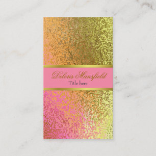 Elegant Pink and Gold Foil Look Business Card