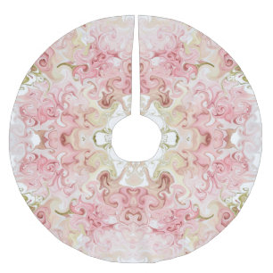 Elegant pink and gold marble brushed polyester tree skirt