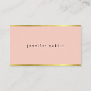 Elegant Pink And Gold Professional Beautiful Plain Business Card