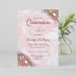 Elegant Pink and Gold Quinceañera  Birthday 