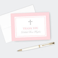 Elegant Pink and Grey Girl First Communion