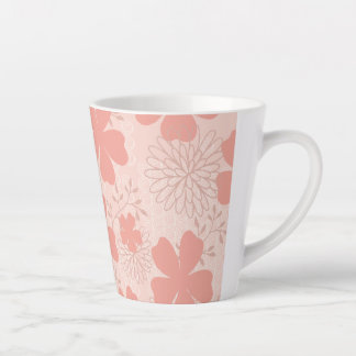 Elegant Pink and Melon Floral Latte Mug