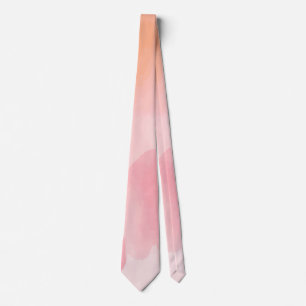 Elegant Pink and Orange Watercolor Modern Artistic Tie