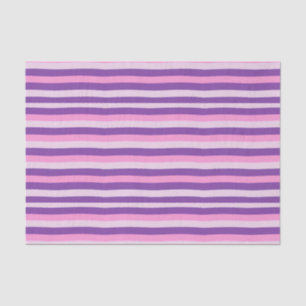 Elegant Pink and Purple Floral Companion Stripes Tissue Paper