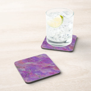 Elegant Pink And Purple Marble Pattern  Coaster