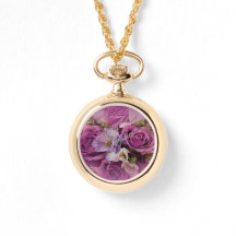 Elegant Pink And Purple Rose Bouquet Watch