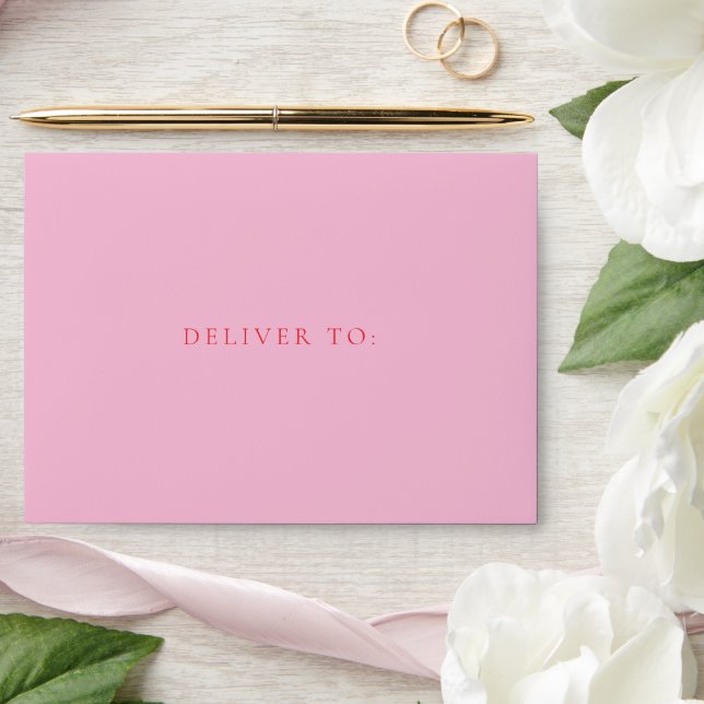 Elegant Pink and Red Classic Wedding Envelope (Wedding)