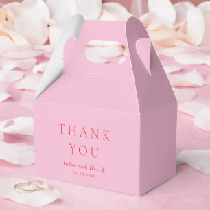 Elegant Pink and Red Classic Wedding Favour Box