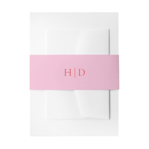 Elegant Pink and Red Classic Wedding Invitation Belly Band