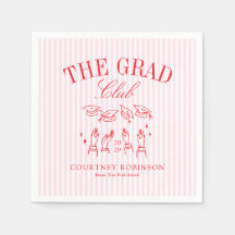 Elegant Pink and Red Grad Club Graduation