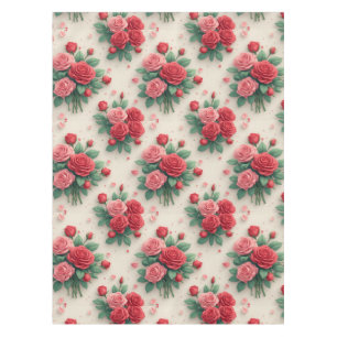 Elegant Pink and Red Rose Bouquets Tablecloth